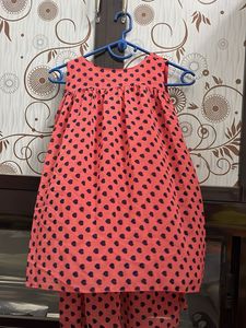Cute Pink Heart Print Dress
