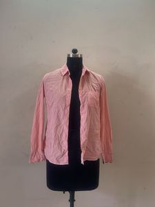 Chic Pink Striped Button-Up Shirt