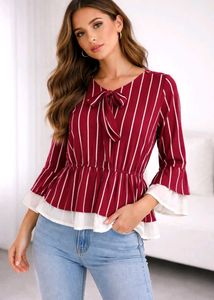 Striped Burgundy Blouse