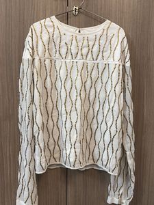 Korean style White Sequin top ~ party wear