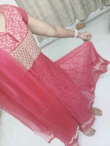 pink anarkali set
