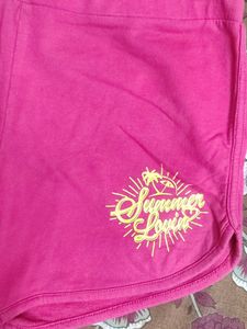 Pink Summer Print Shorts