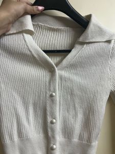 Cute White Knit Cardigan