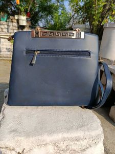 less used Stylish Navy Blue Handbag