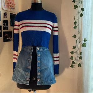 Chic Striped Cropped knit Tee
