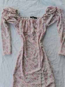 Floral Puff Sleeve Mini Dress