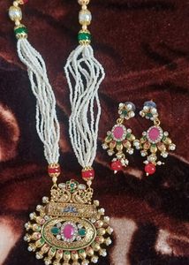 Indian Bridal rani Necklace & Earrings Set