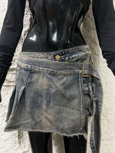 Y2K Ring Detail Top+ Acid Wash Denim Skirt ⭐️