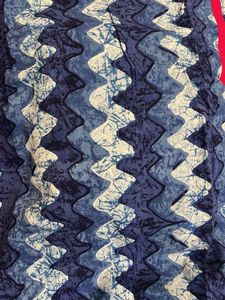 Blue Zigzag Print Kurta with Tassels