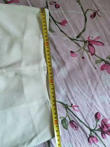 White Straight Leg Trousers- High waist