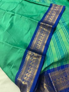 Royal Blue Saree with Gold Border