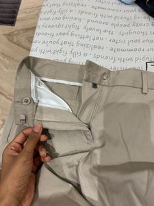 Classic Beige Straight Fit Trousers