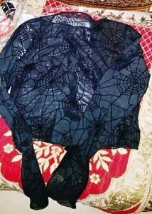 Cobweb Mesh Crop Top(sheer)