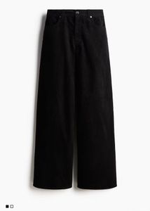 Black Corduroy Wide Leg Trousers