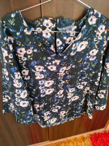 Floral Print Top with Bell Sleeves