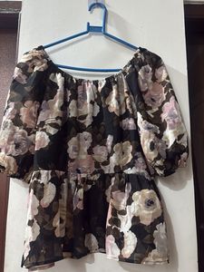 Floral Print Peplum Top