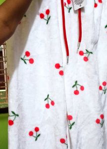 Cozy White Cherry Pajama Pants