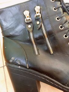 Black Ankle Boots with Laces