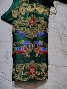 Emerald Green Embroidered Blouse