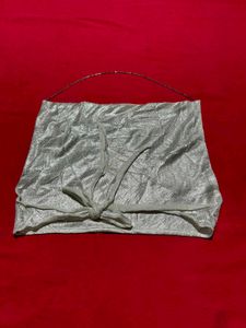 Shein Silver Tie Back Top