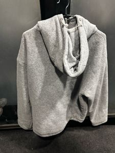 Gray Fleece Zip-Up Hoodie