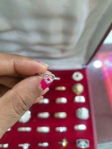 92.5 Heart-Shaped Silver Ring  with hallmark