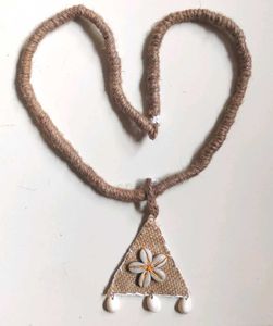 Boho Hemp &amp; Shel Jute Necklace