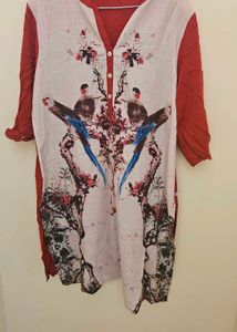 Designer Kurta with Bird Print