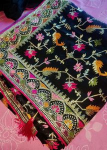 Embroidered Black Saree