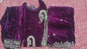 Purple Velvet Kurti