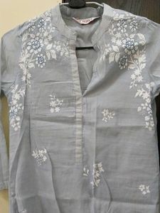 Light Blue Embroidered Kurta