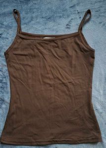 Basic Brown Spaghetti Strap Tank Top