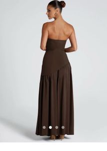 Elegant Brown Gown with Drape