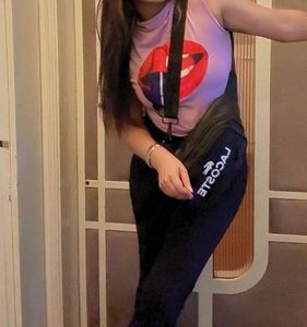 Women's Lilac Lips &amp; Lipstick Graphic Tank Top