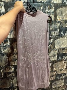 Lavender Embellished Bodycon dress