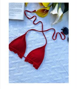 Red Halter Bikini Top