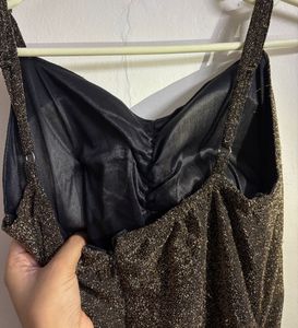 Shimmering Gold Spaghetti Bodycon Dress