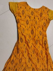 Yellow Ikat Print Kurta