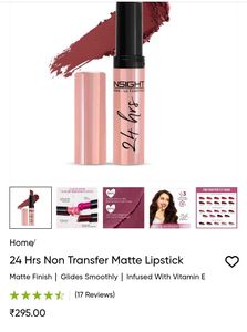 Insight 24hrs Non transfer Lipstick