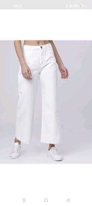 white flared jeans