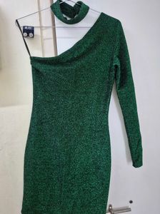 Sparkly Green One-Shoulder Dress