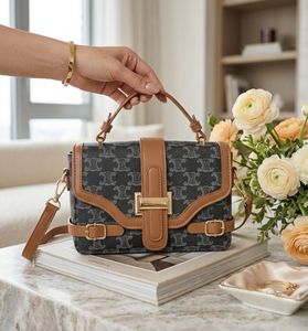 Stylish Canvas & Leather Shoulder Bag