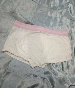 Ck White Boxer Briefs with Pink Band