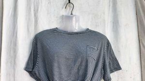 Striped Knot-Front T-Shirt