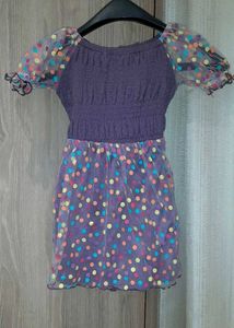 Set of 2- Polka Dot Mesh Dresses (12-24m)