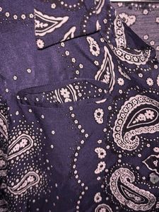 Stylish Navy Blue Paisley Print Top