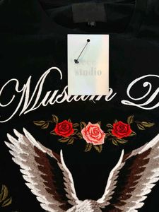 Embroidered Eagle&amp;Roses Tshirt