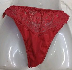 💙 Red Lace Trim Thong