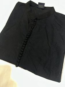 Elegant Black Mandarin Collar kurta