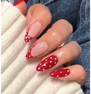 customized gel Red Polka Dot False Nails